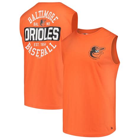 Baltimore Orioles New Era Orange Muscle Jersey T-Shirt