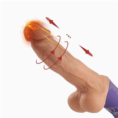 Vibrating Telescopic Modes Lifelike Thrusting Vibrating Silicone Realistic Dildo