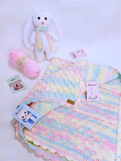 Детский вязаный плед "Разноцветный попкорн" купить в интернет-магазине ...