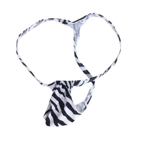 New Men Thongs Sexy Lingerie Pants Penis Pouch G String Funny Men Underwear Gay Zebra