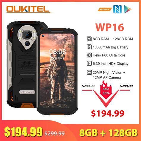 OUKITEL-WP16-8GB-128GB-10600mAh-Battery-4G-Smartphone-Octa-Core-Mobile ...