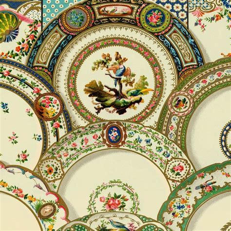 Old Plates Art Print Ornamental Plate Pattern Vintage Wall Art 11