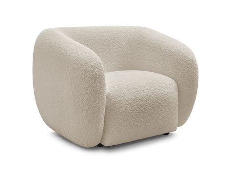 Bobochic Fauteuil Celine Tissu Bouclette Beige Conforama