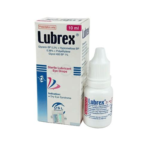 Lubrex 0.2%+0.36%+1% Eye Drop - Arogga Online Pharmacy