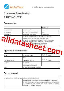 6711_V01 Datasheet(PDF) - Alpha Wire