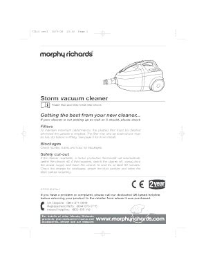 Fillable Online Storm Vacuum Cleaner Fax Email Print Pdffiller