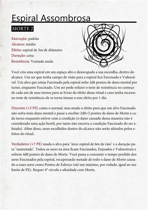 Homebrew Ritual De Ordem Paranormal Rpg Livro Rpg Ritual Dandd Rpg