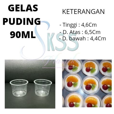 Jual Gelas Plastik Bening 65 Ml 90 Ml Cup Agar Puding Jelly Eskrim