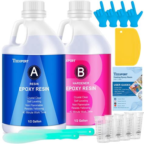 Teexpert Epoxy Resin Crystal Clear: 1 Gallon Epoxy Resin Kit Casting