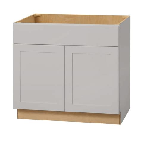 Hampton Bay Avondale Shaker Dove Gray Ready To Assemble Plywood 36 In Sink Base Cabinet 36 In W