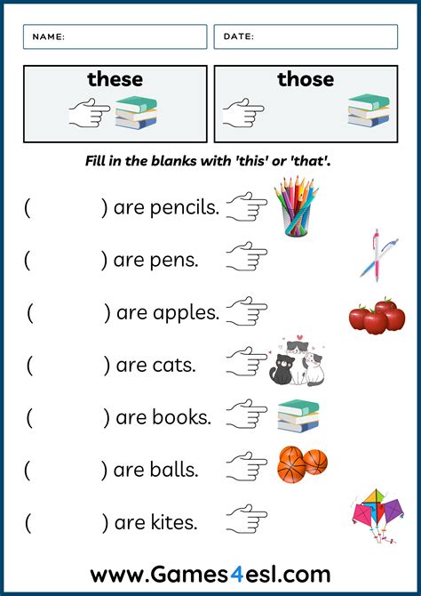 These Those This And That Worksheet - Writing Practice Worksheet