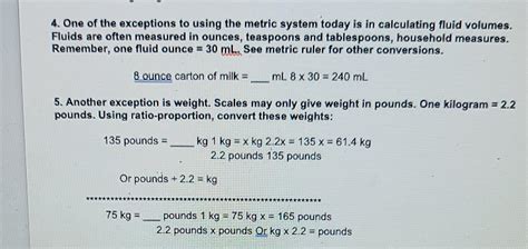 Solved Metric System Conversions Conversions within the | Chegg.com