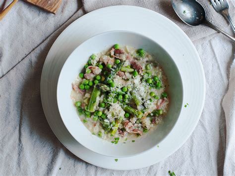 Spargelrisotto Mit Erbsen Und Prosciutto Rezept Kitchen Stories