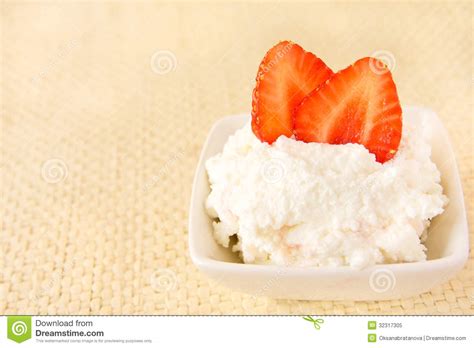 Cottage Cheese With Strawberry Stock Image Image Of Cottage Food