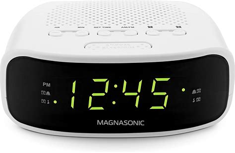 Magnasonic Digital Am Fm Clock Radio With Battery Backup Dual Alarm Sleep And Snooze Functions