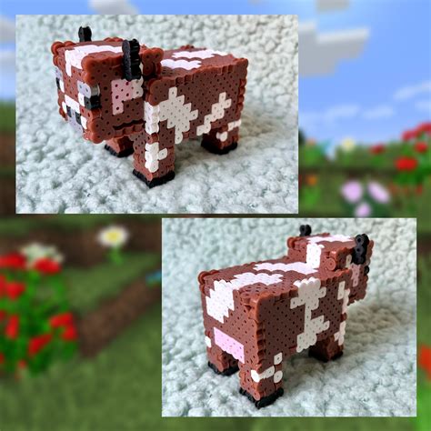 Minecraft Inspired 3D Perler Bead Figures large Animal Series Cow / Pig ...