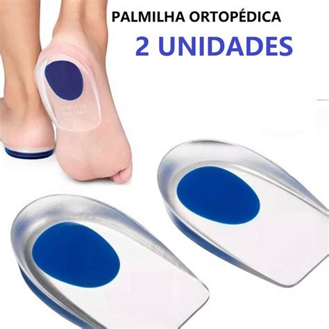 Conjunto Palmilha Silicone Gel Ortop Dica Espor O Calcanheira