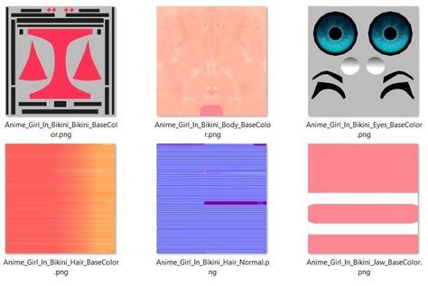 D Model Anime Girl In Bikini VR AR Low Poly CGTrader