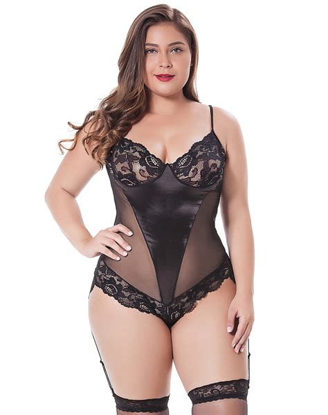 Plu Size Sexy Teddy Black Wholesale Lingerie Sexy Lingerie China Lingerie Supplier