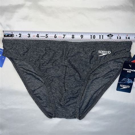 Mens Speedo Solar Bikini Swim Brief PowerFlex Eco Heather Grey Size EBay