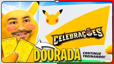 Abri Box Dourada De R 1800 Celebrações Dos 25 Anos De Pokémon Tcg Com