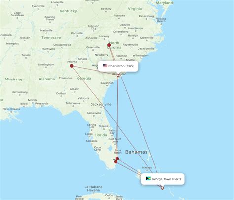 All Flight Routes From Charleston To George Town Chs To Ggt Flight Routes