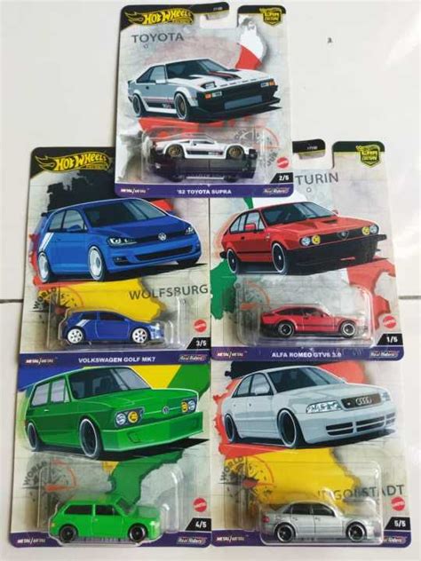 Hot Wheels Premium World Tour Toyota Supra Alfa Romeo Gtv Volkswagen Golf Mk Volkswagen