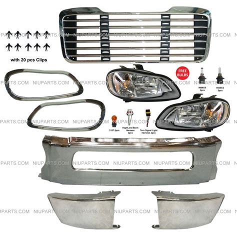 Steel Chrome Central Bumper Bumper Ends With Headlights Headlight