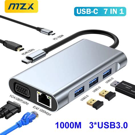 Mzx Docking Station Usb Multi Hub Mbps Rj Ethernet K Hdml Hdtv