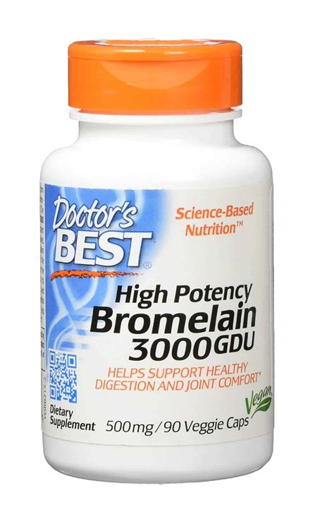 Бромелаин с висока ефективност 3000 GDU, Doctor's Best, 90 капсули ...
