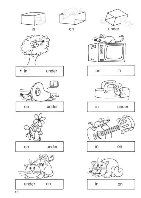 In On Under Worksheet For Preschool