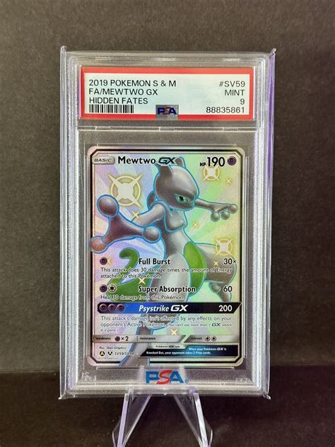 Mewtwo Gx Sv Sv Full Art Hidden Fates Pokemon Card Psa Ebay