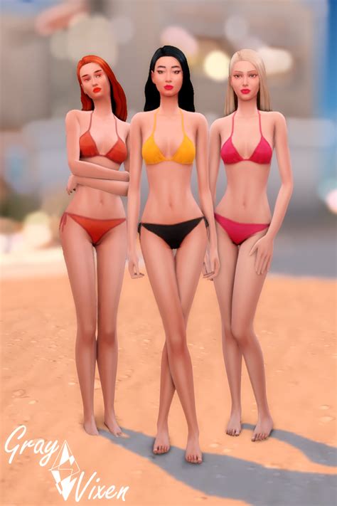 The Sims Fruit Pattern Bikini CC Set Maxis Match Swatches Base Game Compatible Wicked Whims