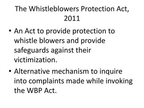 Ppt Whistleblowers Protection Act 2011 Powerpoint Presentation Free