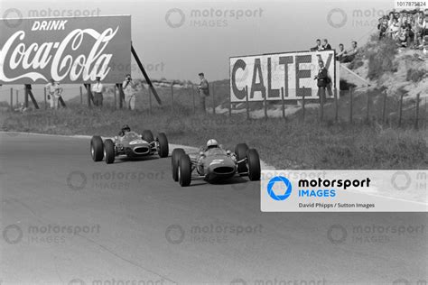 John Surtees Ferrari 158 Leads Dan Gurney Brabham BT7 Climax