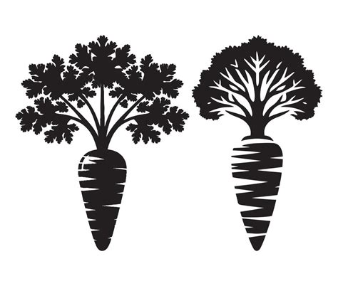 Carrot Silhouette Illustration Design Vector Art At Vecteezy