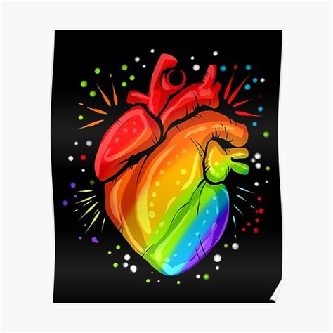 Colorful Real Heart LGBTQ GAY Lesbian Pride Month Poster For Sale By FamBleJS Redbubble