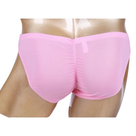 Sissy Mens Sexy Brief Underwear Ruched Back Panties Lingerie Bikini Underpant Qoo Ebay Direct