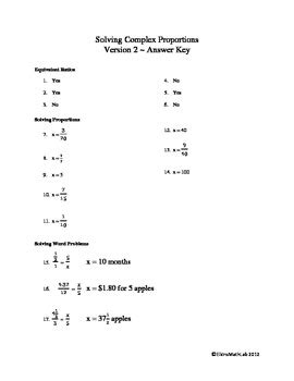 Ratios & Proportions - Complex Fractions Version 2 - Multiply & Divide Fractions