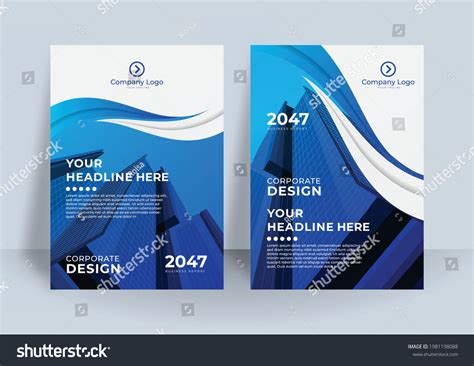 Gradient Cover Design Blue Corporate Color Stock Vector Royalty Free