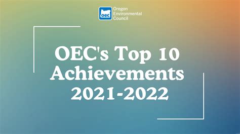 Top 10 Achievements Of 2021 2022 Oregon Environmental Council