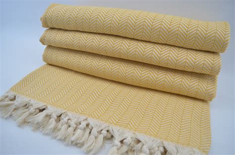 yellow throw cotton blanketxturkish etsy