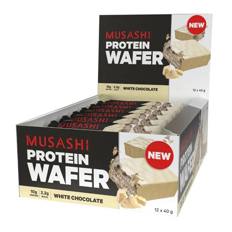 Musashi Protein Wafer 12 X 40g Bars White Chocolate Discount Chemist