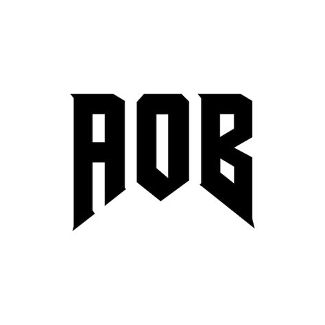 aob letter logo design  technology company aob logo design black