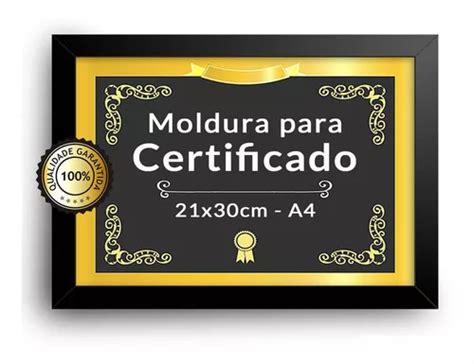 Quadro Moldura Lisa Certificados Poster 21x30cm A4 Acetato