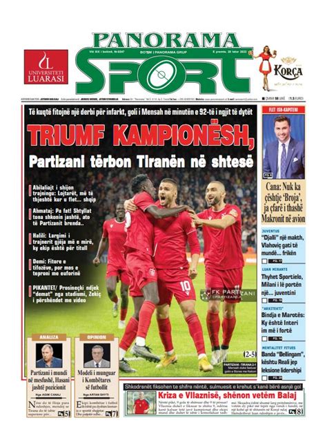 Lexoni faqen e parë të gazetës “Panorama”, “Panorama Sport” dhe “Gazeta ...