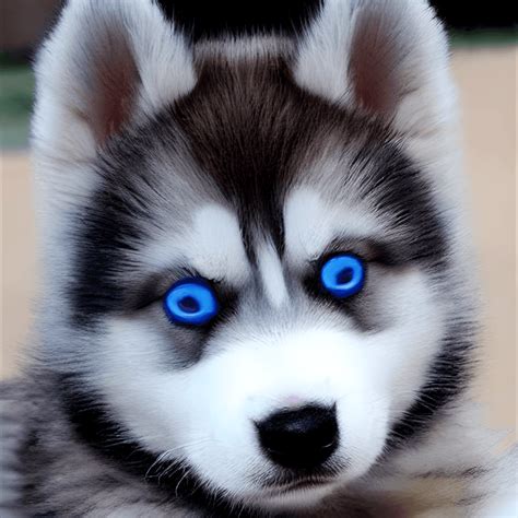 Einfarbig Schwarzer Husky Mit Blauen Augen