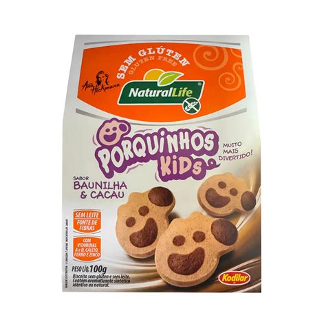 Biscoito Para Criança - Biscoito Infantil Sem Glúten Porquinhos Kids Baunilha e Cacau - Natural ...