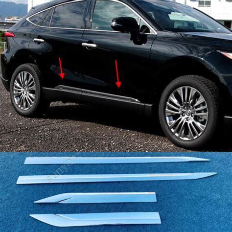 Abs Chrome Body Door Side Molding Cover Trim Pcs For Toyota Venza