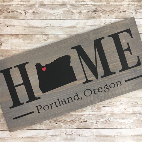 Oregon Home State Wood Sign 2 Sizes Available Customized With Oregon